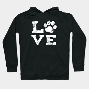 LOVE with Dog Paw Print Hoodie